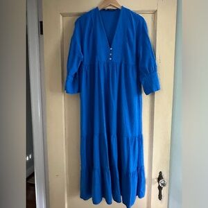 Zara indigo blue midi dress